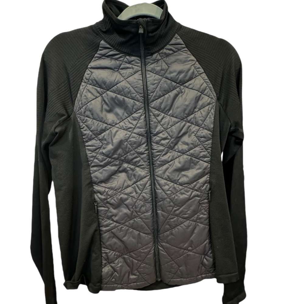 Athleta Black and Gray Quilted Jacket